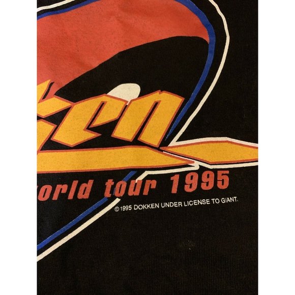 Vintage DOKKEN WORLD TOUR 1995 Men’s Sz XL T Shirt‎ Rock Metal Giant Tag Black - Picture 7 of 9
